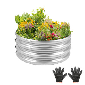 4 X 4 X 1 FT Galvanized Raised Garden Bed